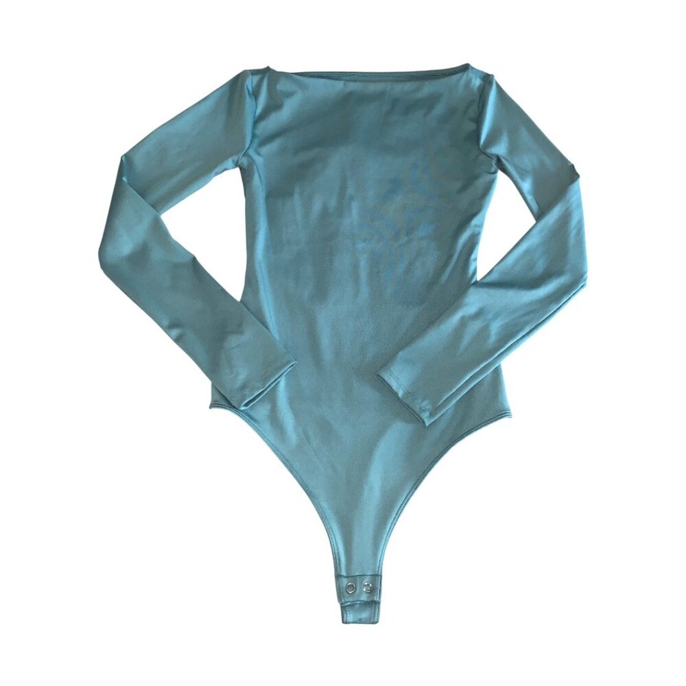 Nine West Light Blue Long Sleeve Bodysuit